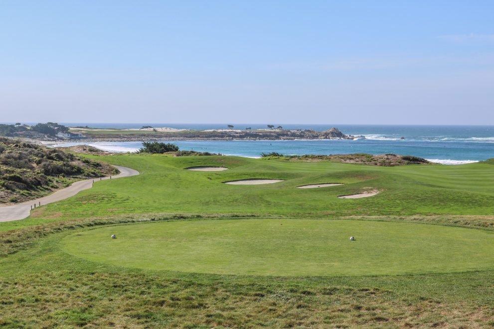 The Links at Spanish Bay Hole 3 seaside links routing along coastal dunes